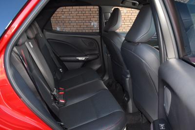 Red Lexus LBX interior back seats
