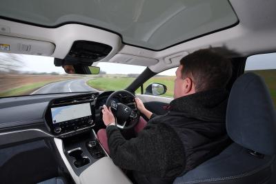 Lexus RZ long-term Chris at the wheel
