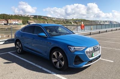 LT Audi E-tron Sportback by sea in Folkestone