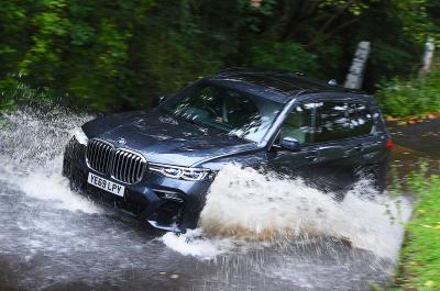 LT BMW X7 front - wading through water