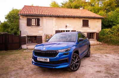 LT Skoda Kodiaq outside cottage in France