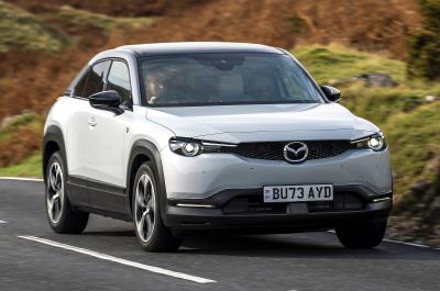 Mazda MX-30 R-EV front right driving