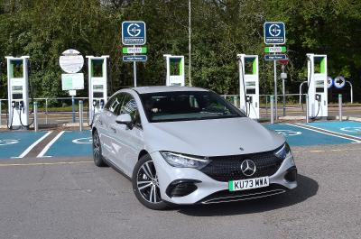 Mercedes EQE at public chargers