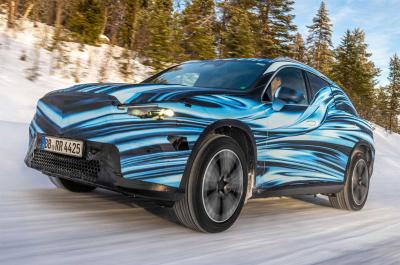 Mercedes GLC EV prototype driving front