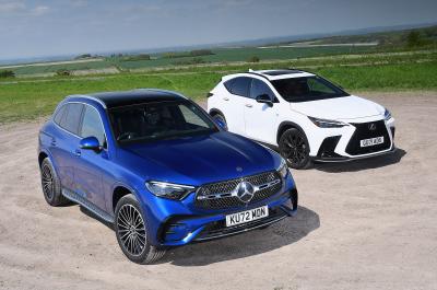 Mercedes GLC vs Lexus NX front static
