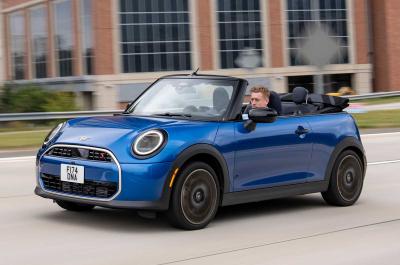 Mini Cooper Convertible front driving