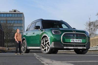 Mini Countryman Electric long-term test looking up at the car
