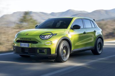New Abarth 600e front driving