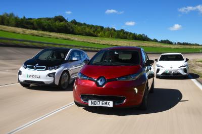 New MG4 vs used BMW i3 and Renault Zoe fronts