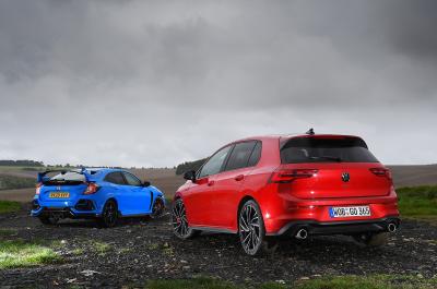 New Volkswagen GTI vs Honda Civic Type R rears
