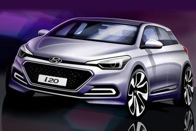 New Hyundai i20 shown in design sketch