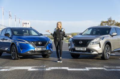 Presenter with Nissan Qashqai and Nissan X-Trail