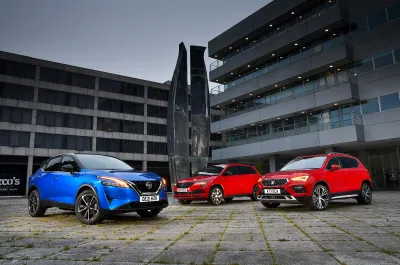 Nissan Qashqai vs Seat Ateca vs Skoda Karoq fronts