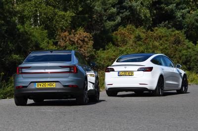 Polestar 2 vs Tesla Model 3 rears