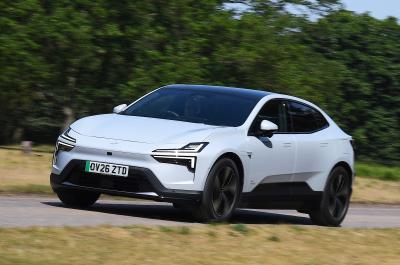 Polestar 4 LT front driving in countryside