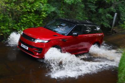 Range Rover Sport LT crossing a ford