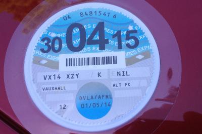 Road tax rates for 2014-2015