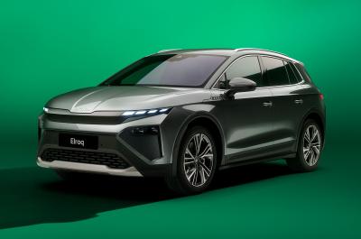 Skoda Elroq electric SUV front three-quarter