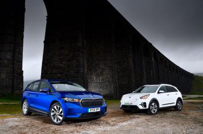Skoda Enyaq iV vs Kia e-niro fronts