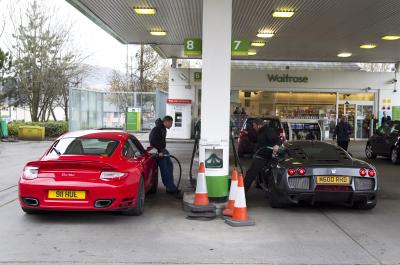 Sports cars willing up with petrol