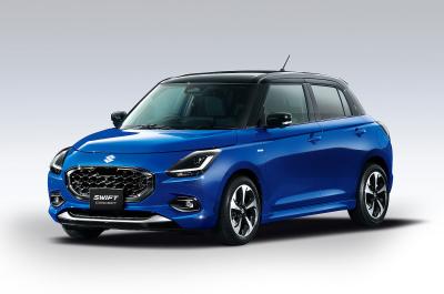 Blue Suzuki Swift concept car front left static
