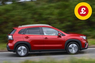 Suzuki S-Cross driving with Target Price logo