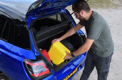 Suzuki Swift long-term test packing the boot