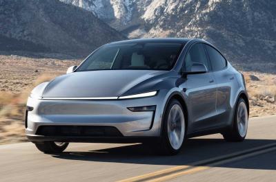 Tesla Model Y front driving
