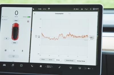 Tesla Model 3 energy consumption readout