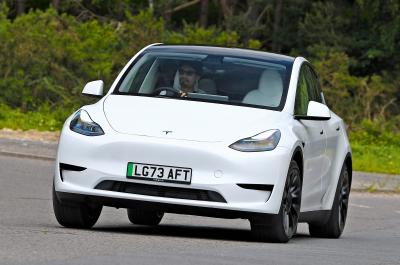 Tesla Model Y front cornering