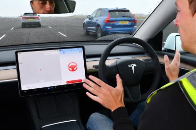 Tesla Model Y in Autopilot mode