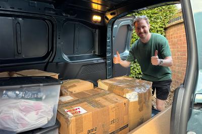 Tom Goodban with a loaded Fiat Doblo