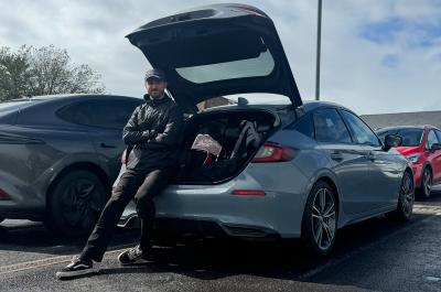 Tom with Civic boot open