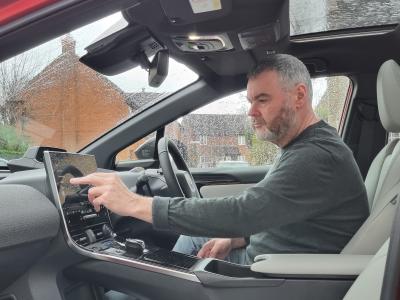 Toyota bZ4X using infotainment