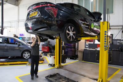 Toyota Mirai being serviced