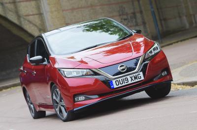 Used Nissan Leaf 2018-2024 front cornering red