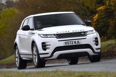 Used Range Rover Evoque 2019-present front driving white
