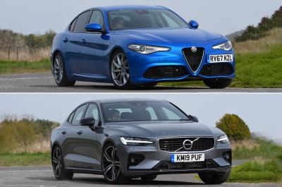 Used test Alfa Romeo Giulia vs Volvo S60 front cornering