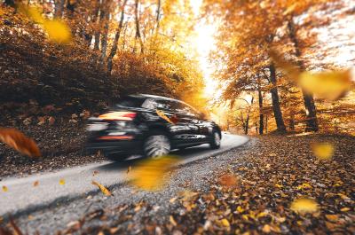 Car on country road