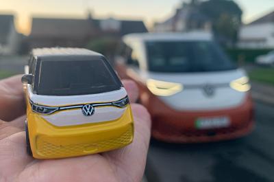 Volkswagen ID Buzz with toy car