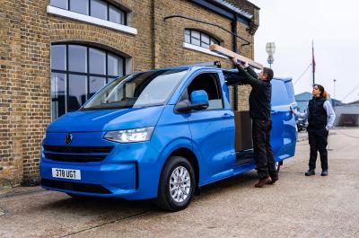 Volkswagen Transporter, blue, front