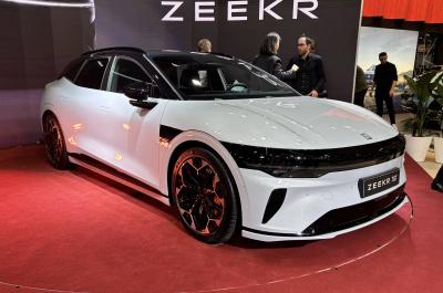Zeekr 7GT front static at the Brussels motor show