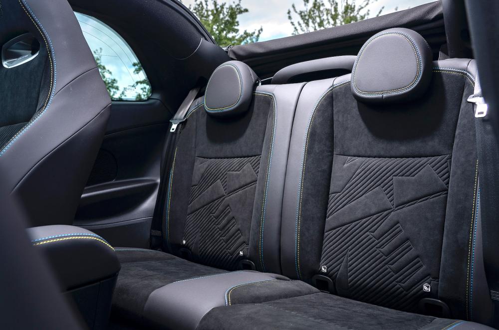 Abarth 500e Convertible interior back seats