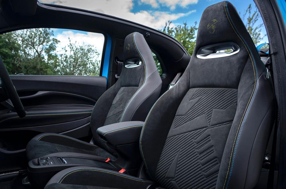 Abarth 500e Convertible interior with roof down