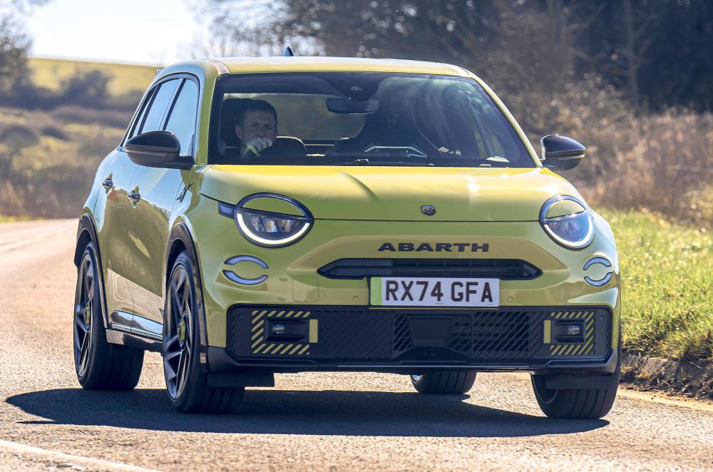 Abarth 600e front cornering
