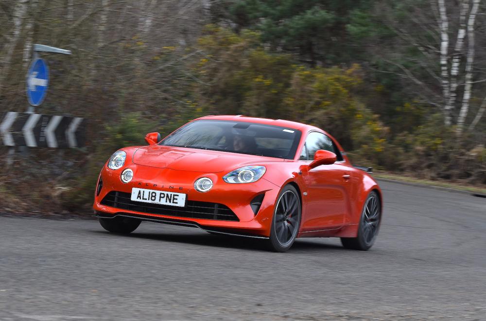 Alpine A110 front cornering