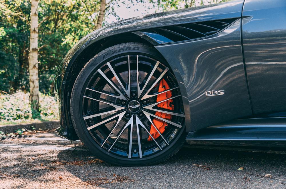 Aston Martin DBS Volante 2019 left front wheel detail