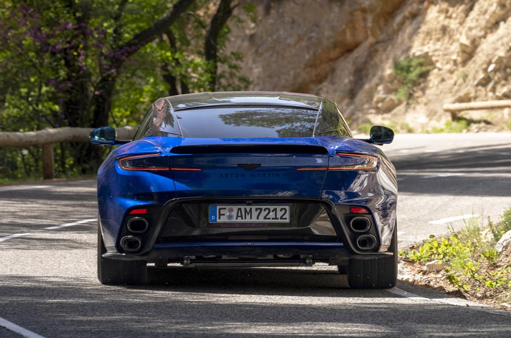 Aston Martin DB12 driving rear