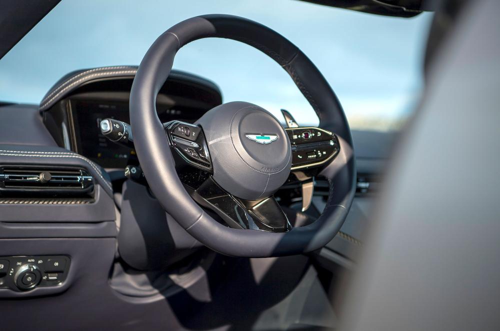 Aston Martin DB12 interior steering wheel