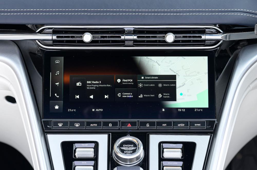 Aston Martin DB12 Volante infotainment touchscreen